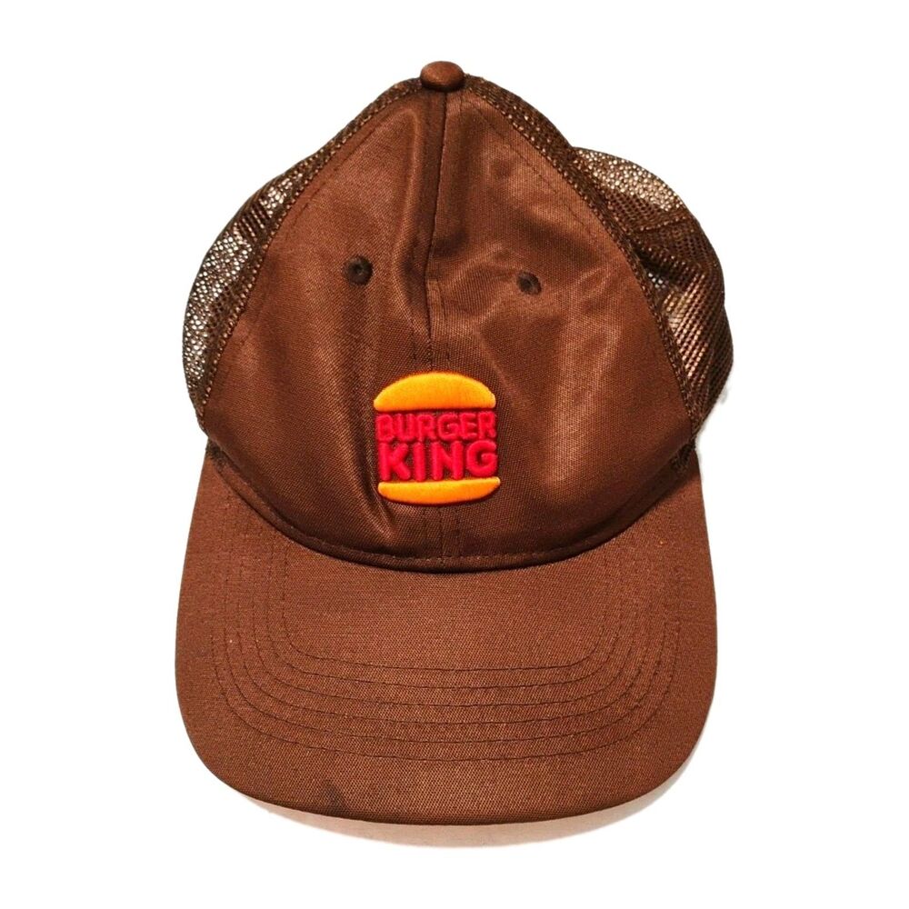 ​BURGER KING TRUCKER HAT BROWN MESH SNAPBACK VINTAGE STYLE UNISEX ADJUSTABLE CAP